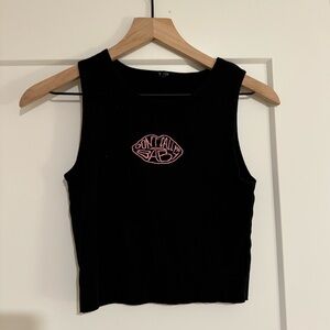 John Galt brandy Melville embroidered black tank